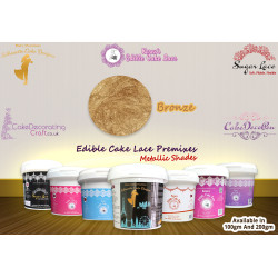 Bronze Colour | Edible Cake Lace Premixes | Metallic Shade | 200 Grams | Christmas Edible Decorating Essential